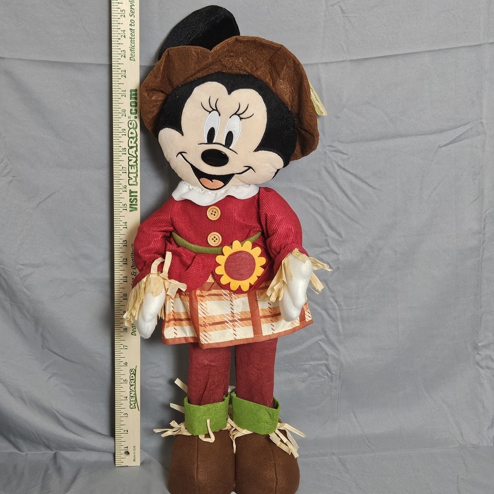 Disney Minnie Mouse Fall‎ Scarecrow Decor 25" Plush Halloween Autumn Figure